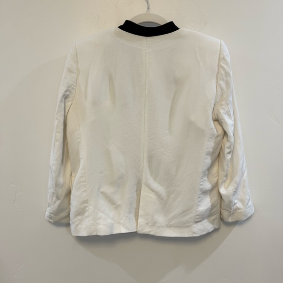 ZARA black & white tuxedo open blazer - Picture 2 of 10